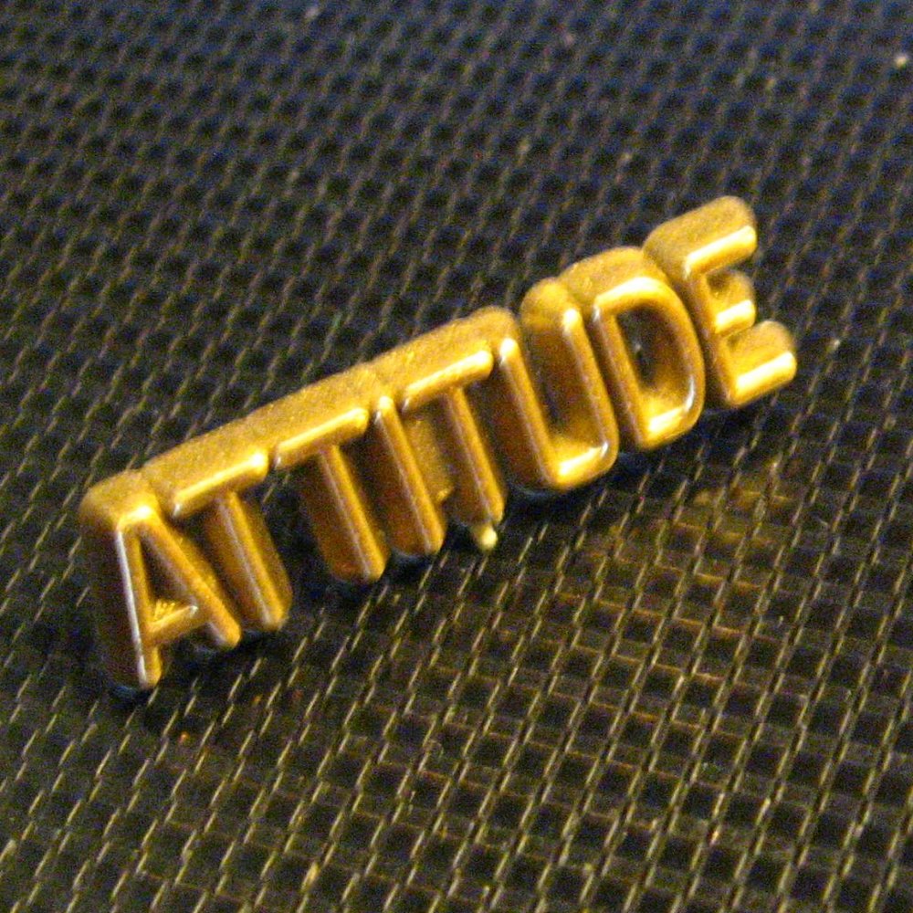 Attitude Vintage Gold Lapel Pin